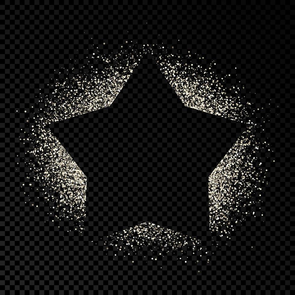 Star frame with silver glitter. Empty background. Vector illustration.