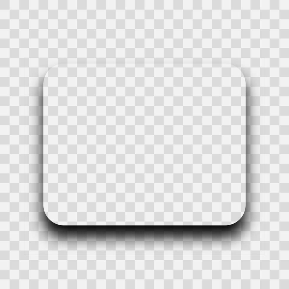 Dark transparent realistic shadow. Rounded rectangle shadow isolated vector