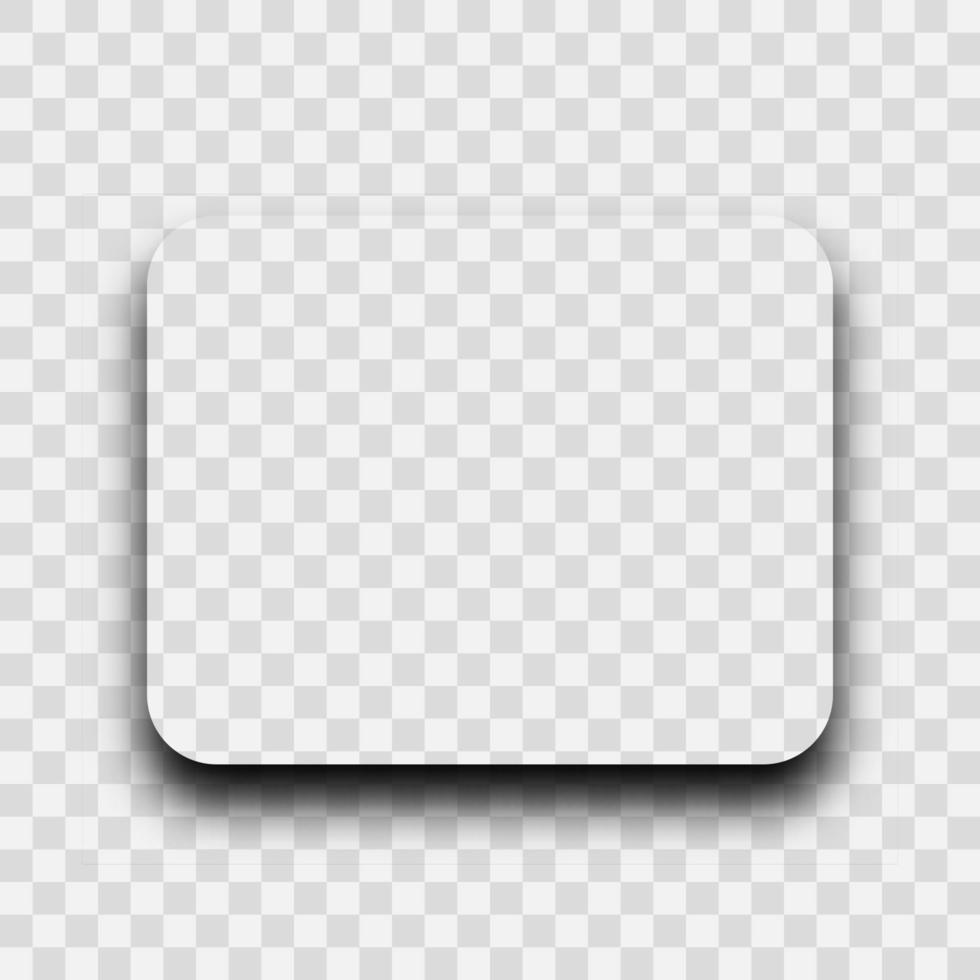 Dark transparent realistic shadow. Rounded rectangle shadow isolated vector