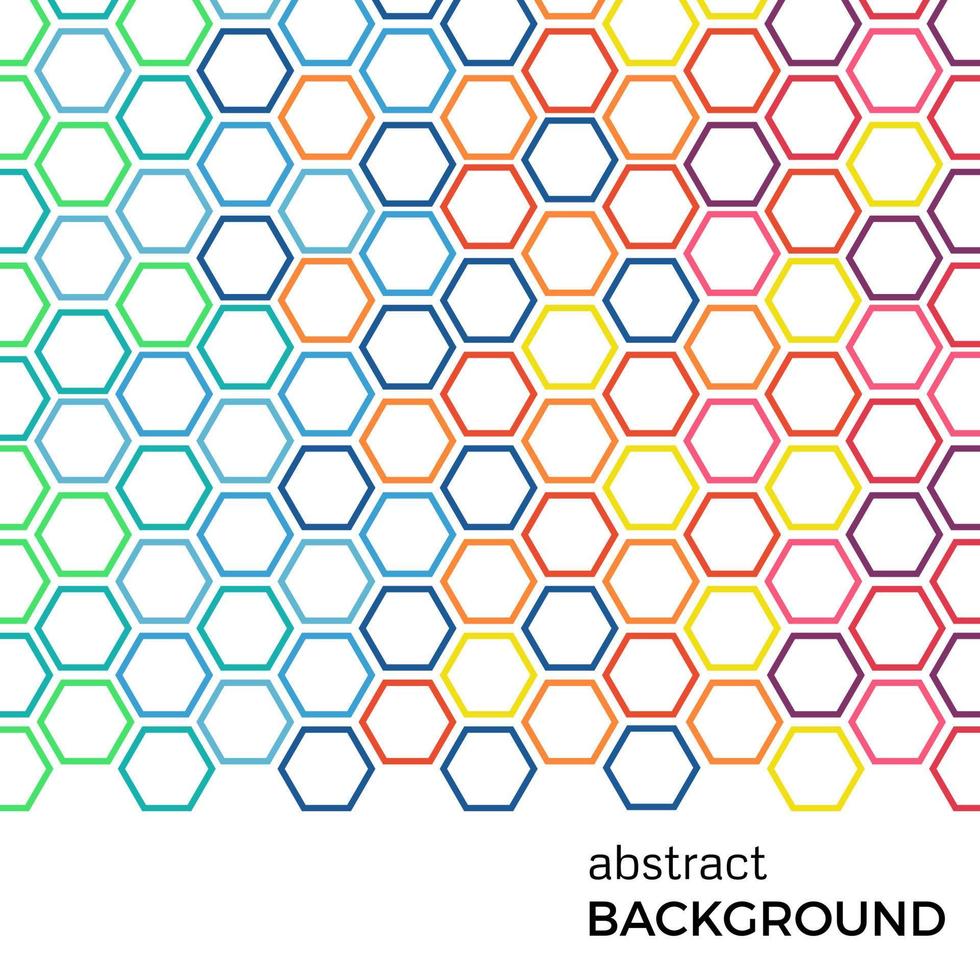 Abstract background with color hexagons elements. Vector illustration.