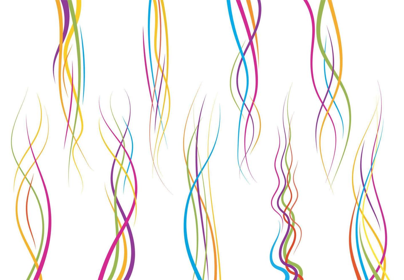 Set of abstract color curved lines. Wave design element. Vector illustration.