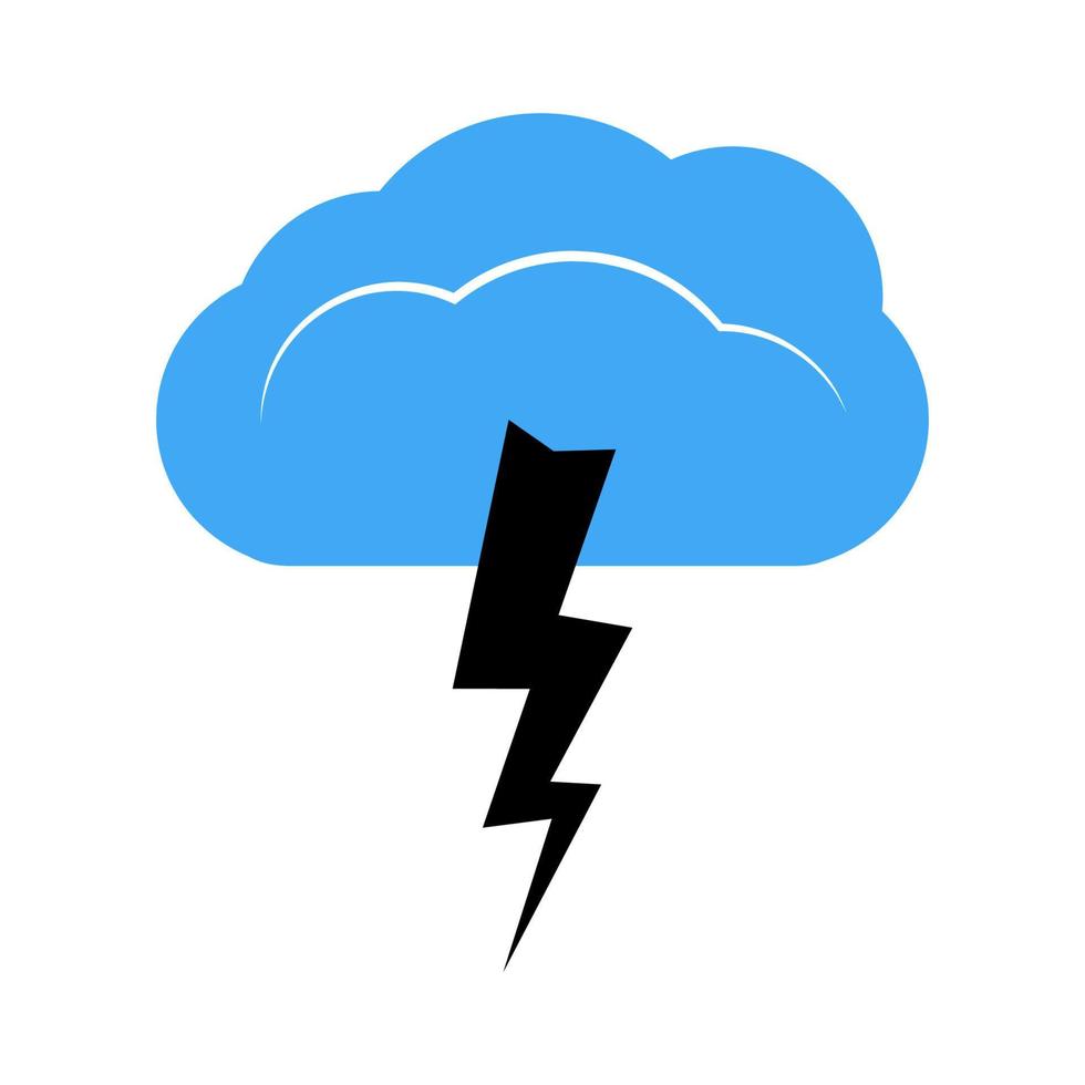 A cloud with a thunderstorm. Vector illustration.