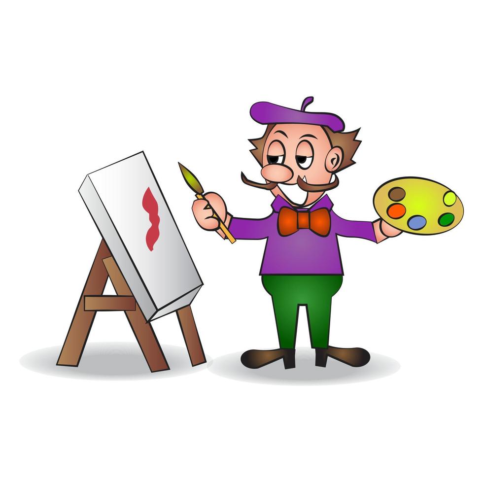 Painter Artist Cartoon vector