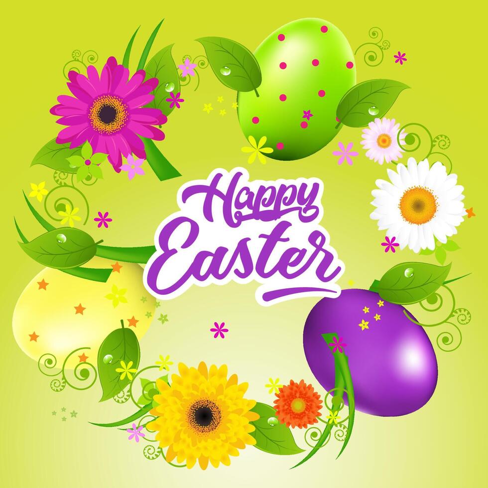 Happy Easter Sunday Egg Banner Social Media Post Tempate Design 1 vector