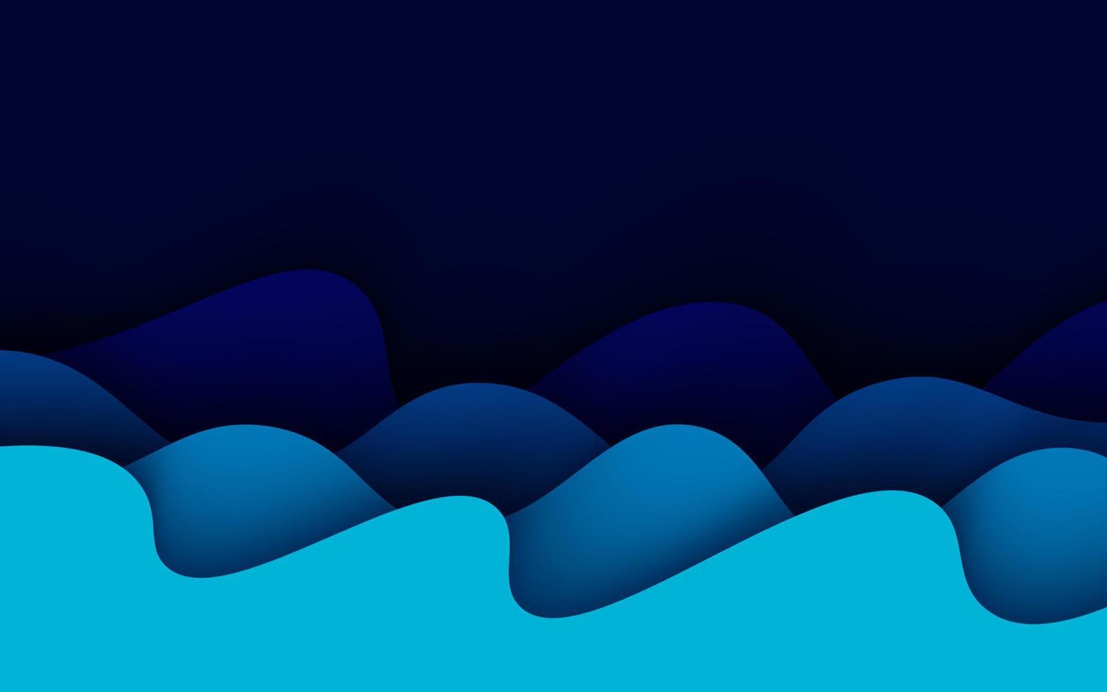 capas de corte de papel 3d de textura azul de múltiples capas en banner de vector degradado. diseño de fondo de arte de corte de papel abstracto para plantilla de sitio web. concepto de mapa topográfico o corte de papel de origami suave