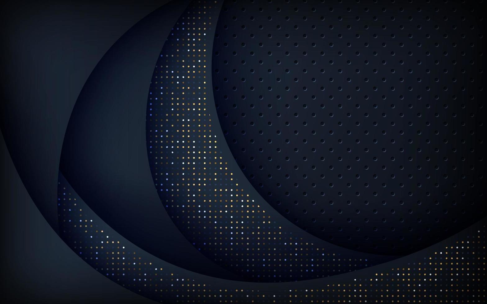 abstract dark blue navy gradient  overlap layers with glitters dots background. eps10 vector