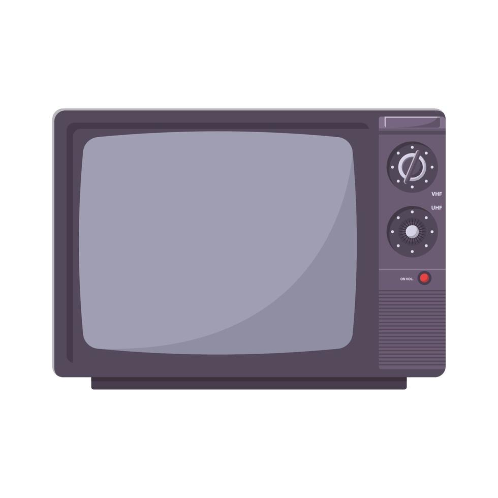 ilustración plana de televisión retro. elemento de diseño de icono limpio sobre fondo blanco aislado vector