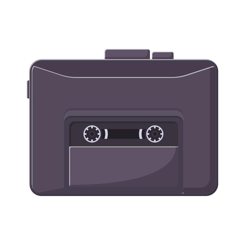 Retro Portable Cassette Player Flat Illustration. Clean Icon Design Element on Isolated White Background vector