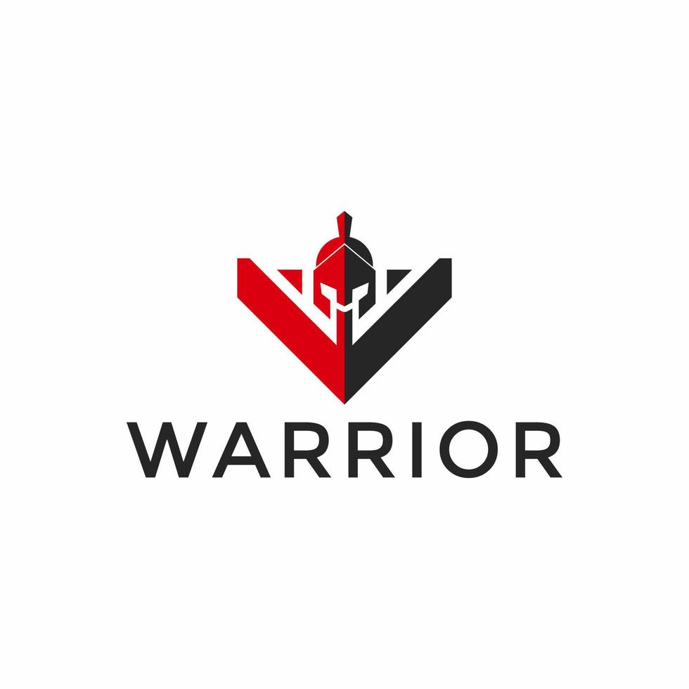 Letter W combine with knight warrior logo design vector