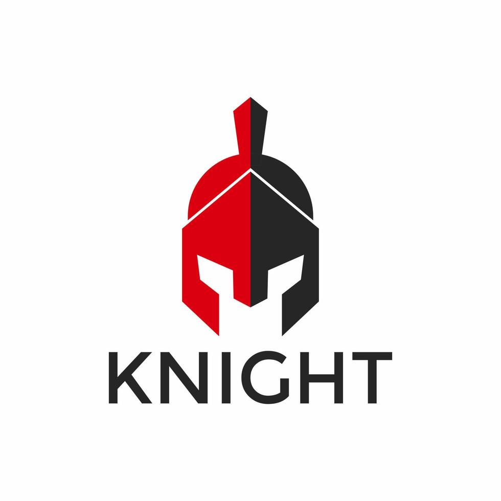 spartan knight helmet logo design vector