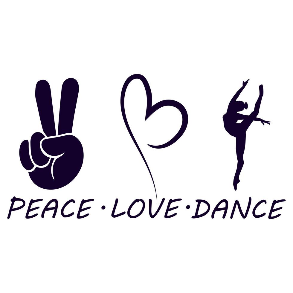 vector de icono de baile de amor de paz. colección de signos de ilustración de baile de amor de paz.