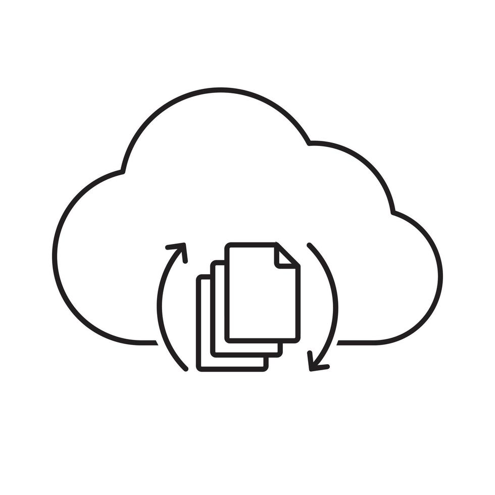 vector de icono de intercambio de datos. signo de ilustración del servidor en la nube. símbolo del almacén de datos. logotipo de la nube.