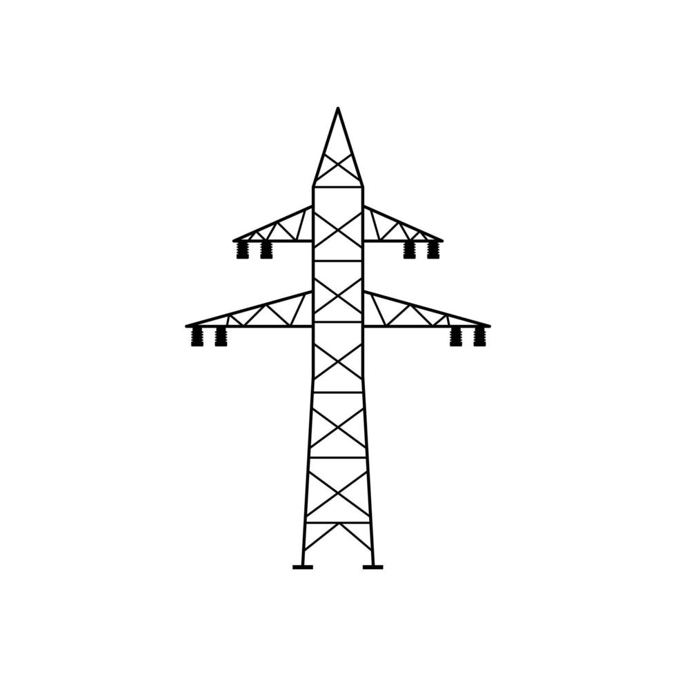 Electricity Tower icon vector. Transmission Tower illustration sign. Power Lines symbol. Electrical Lines logo. vector