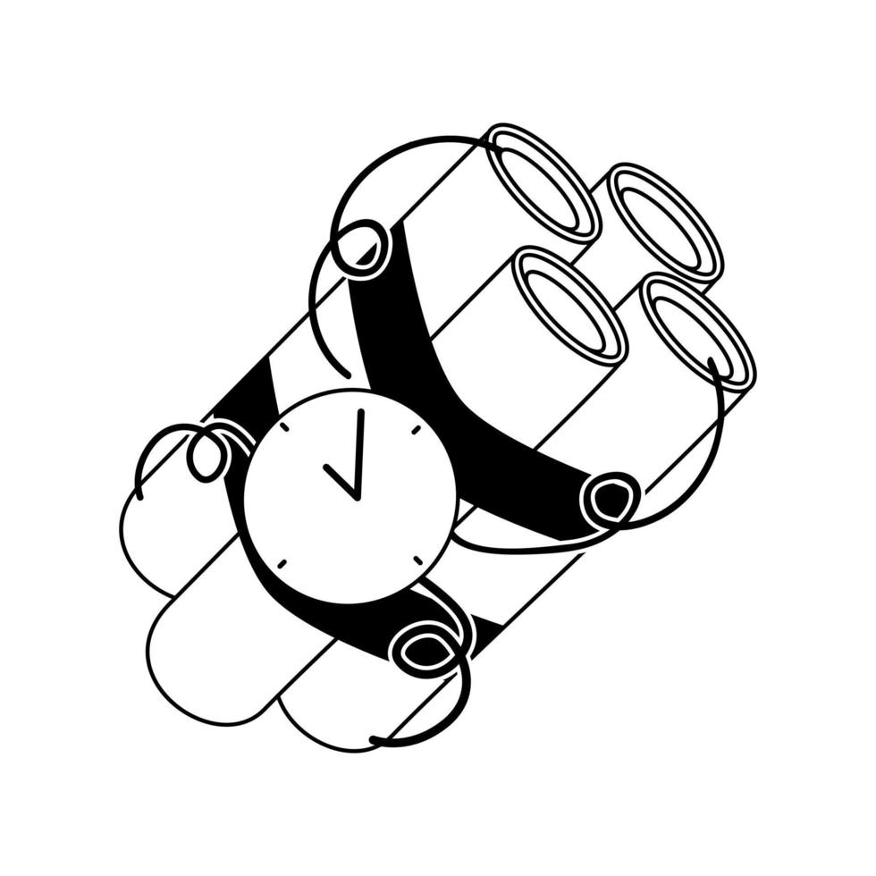 Dynamite icon vector. Bomb illustration sign. Explosives symbol. Explosion logo. vector