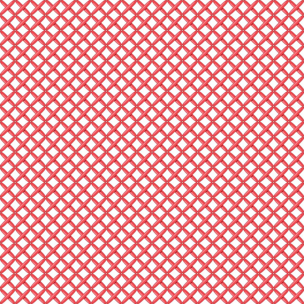 Seamless background with red cross stitch on white. Geometric pattern. Wrapping vector
