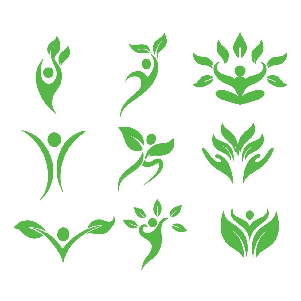 People leaf go green logo vector