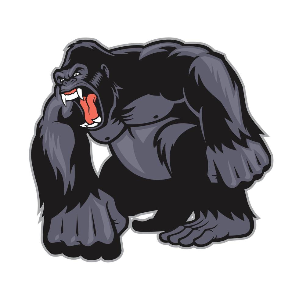 gran gorila mascota vector