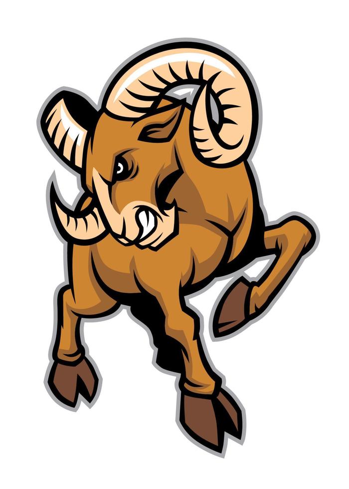rams mascot with big horns vector
