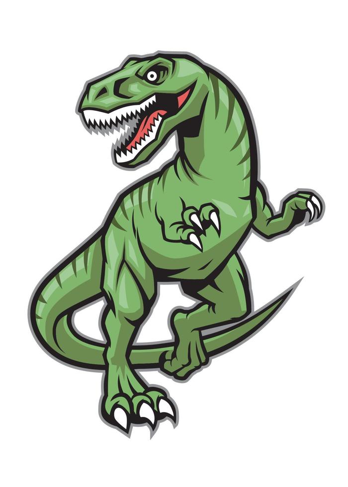 Raptor dinosaur mascot vector