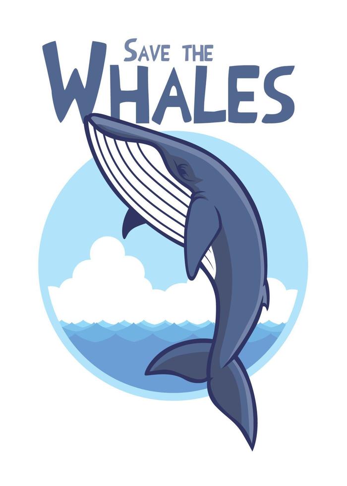 save the blue whale vector