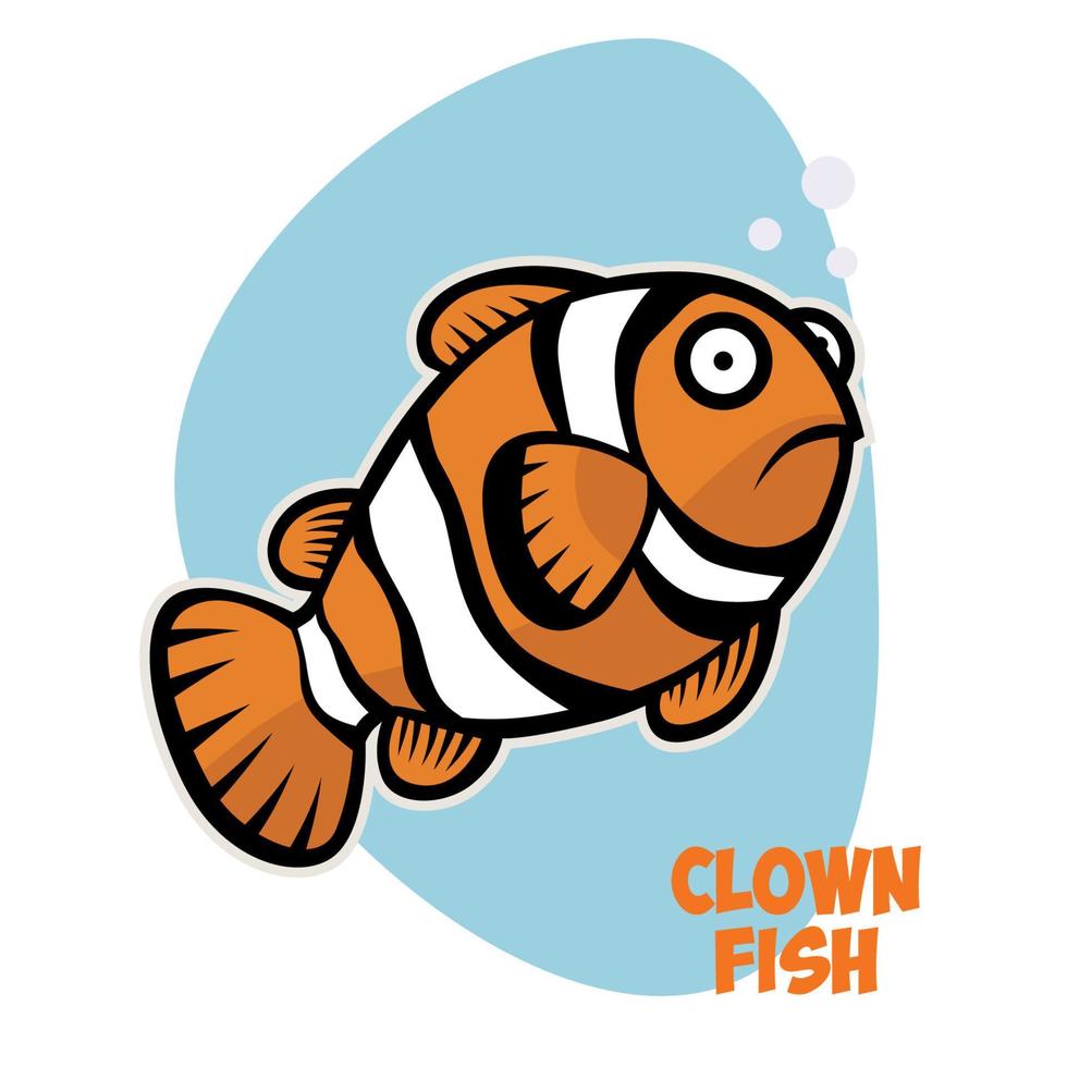 clown fish cartoon character vector