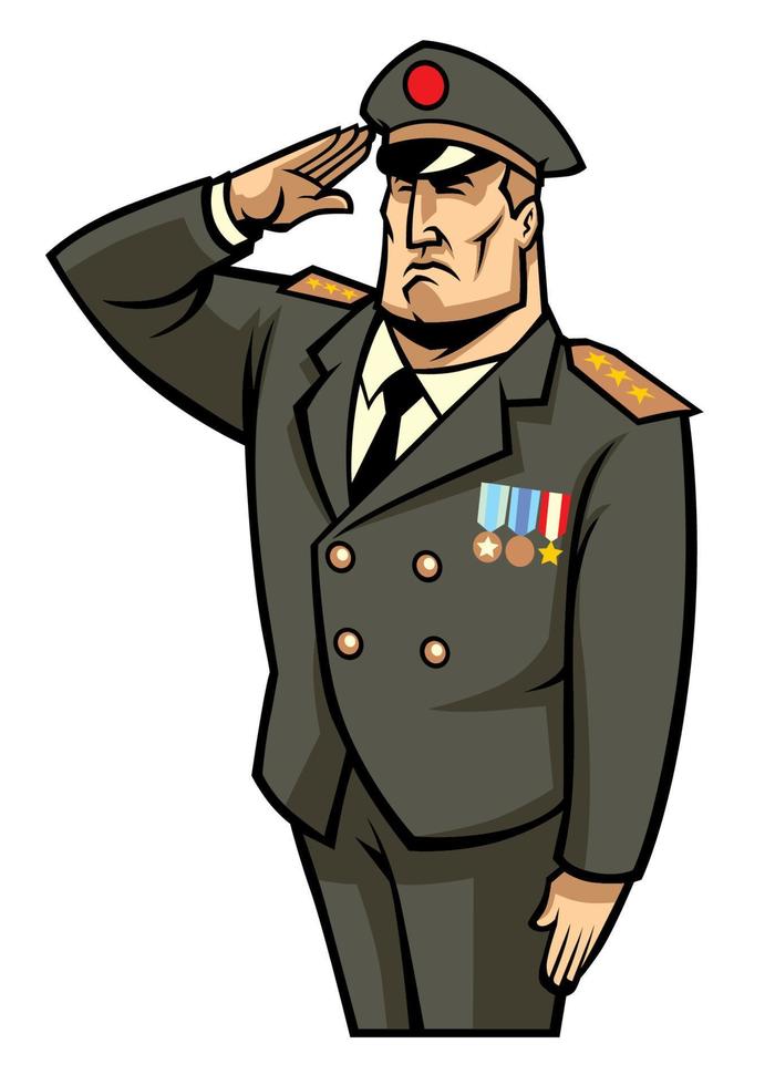 soldier salute military commander vector