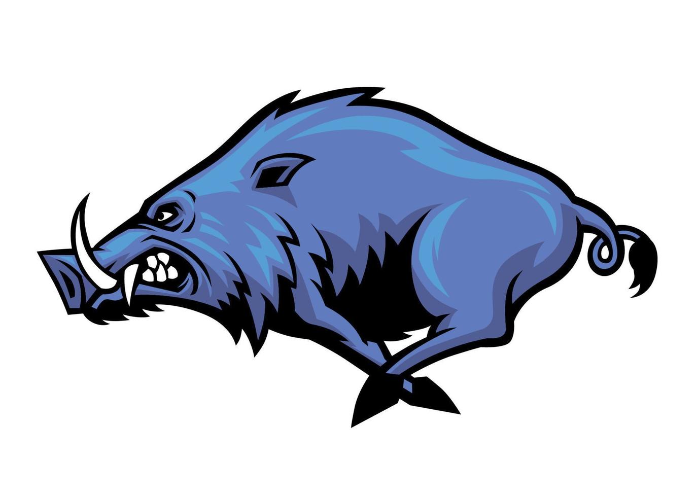 running wild hog mascot vector