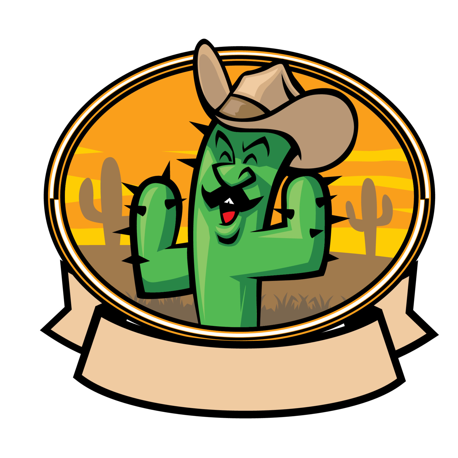 cactus cowboy cartoon 19551828 Vector Art at Vecteezy