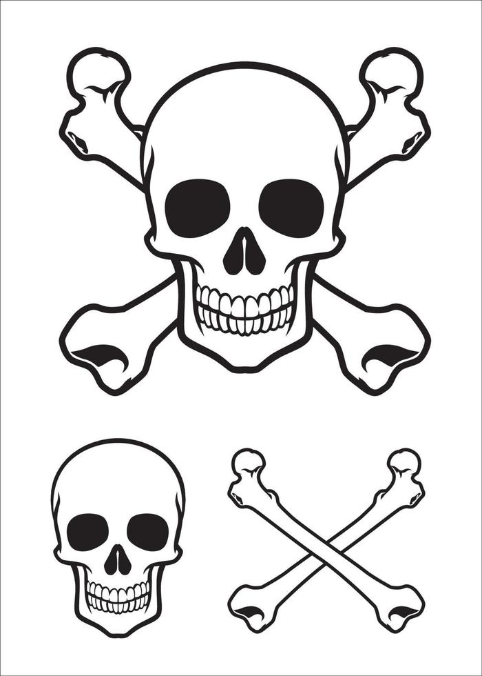 skull with cross bone vector