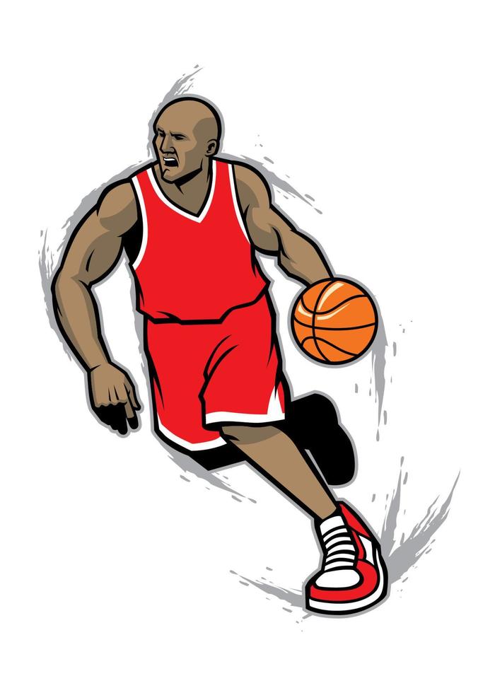 jugador de baloncesto en acción vector
