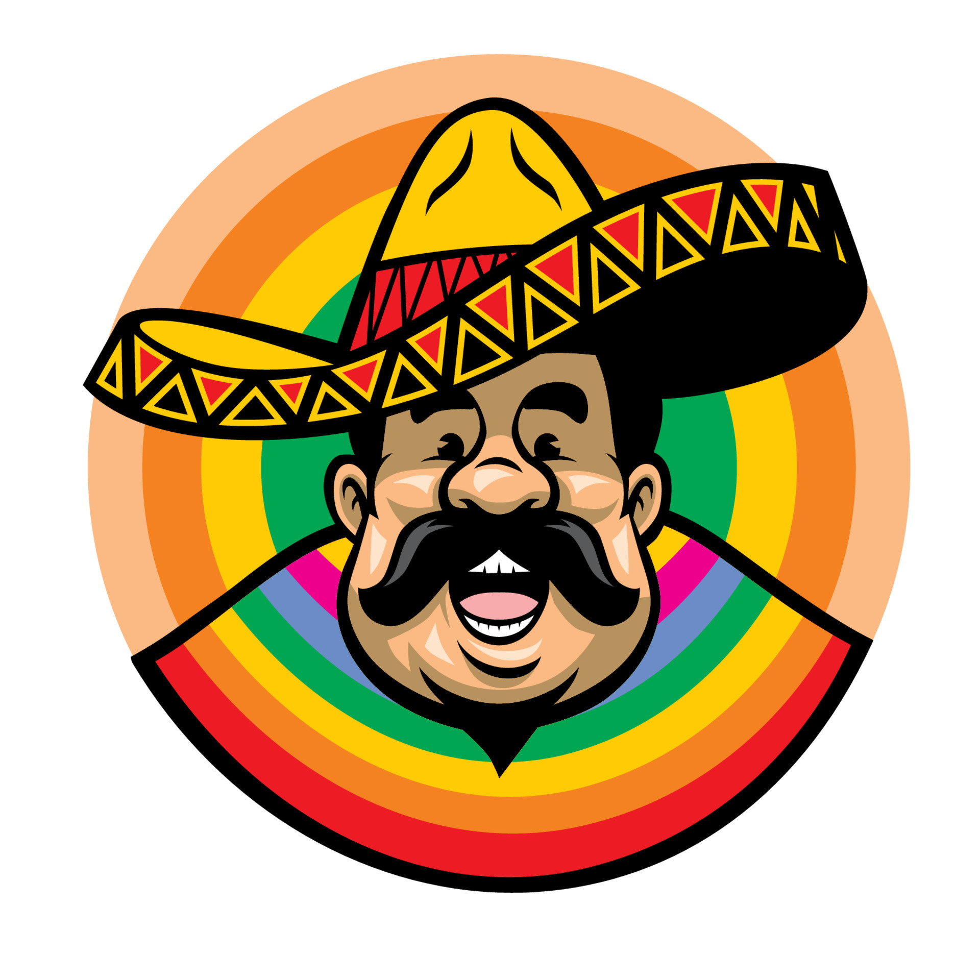 cartoon of smiling mexican man with sombrero 19551854 Vector Art at