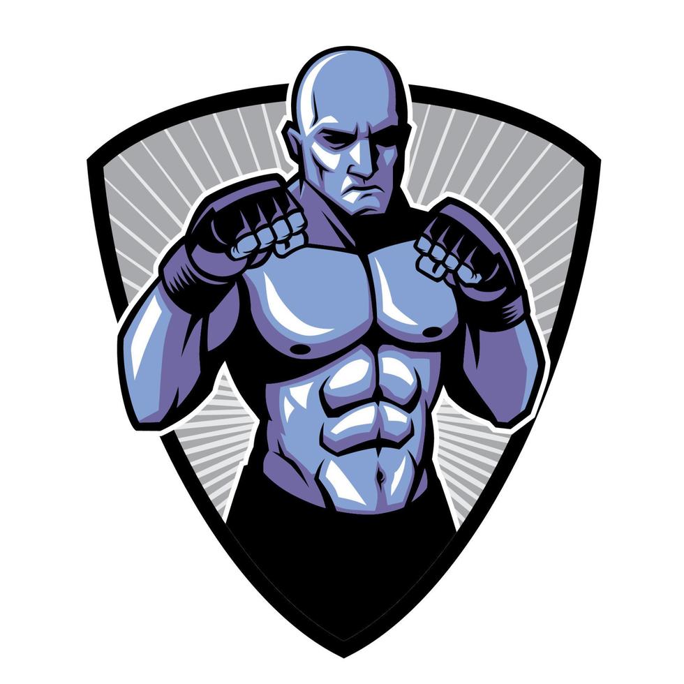 MMA fighter pose vector