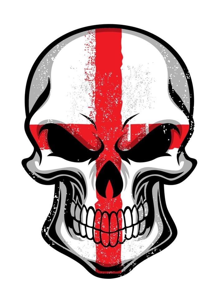 England flag in skull vector