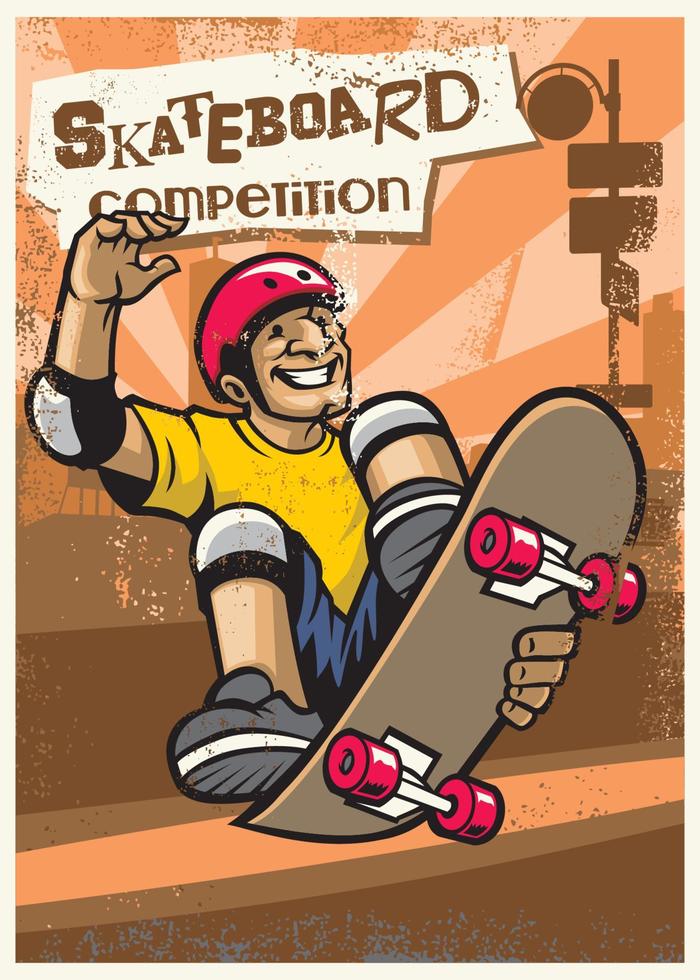 cartel de competición de skate vector