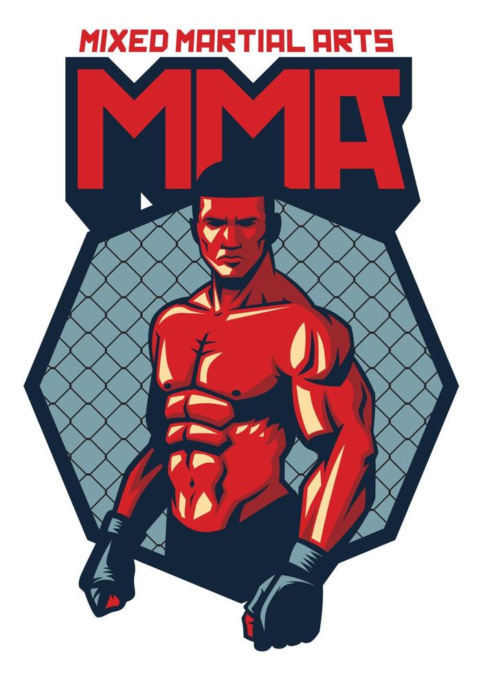 MMA fighter stand vector
