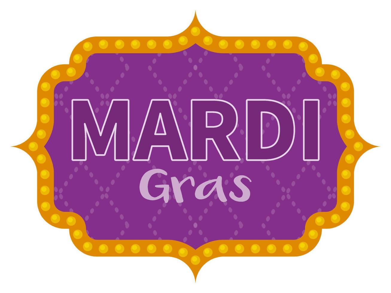 mardi gras border. Traditional frame. Vector illustration. Isolated on white.