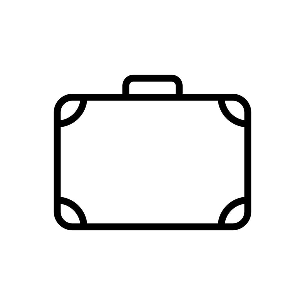 bolsa de viaje, maletín, maleta de equipaje, icono de equipaje en diseño de estilo de línea aislado en fondo blanco. trazo editable. vector