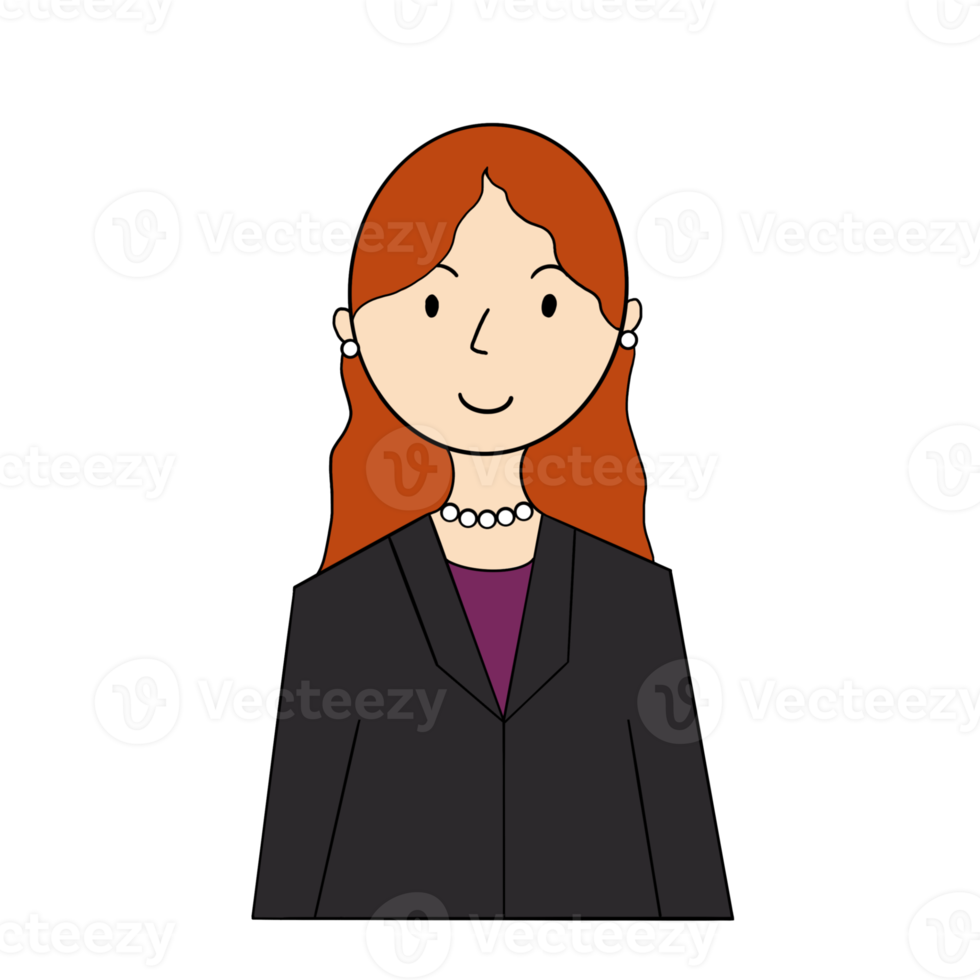 Simple Flat Corporate Woman Avatar png