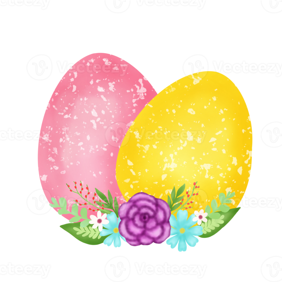Flower With Easter Eggs png