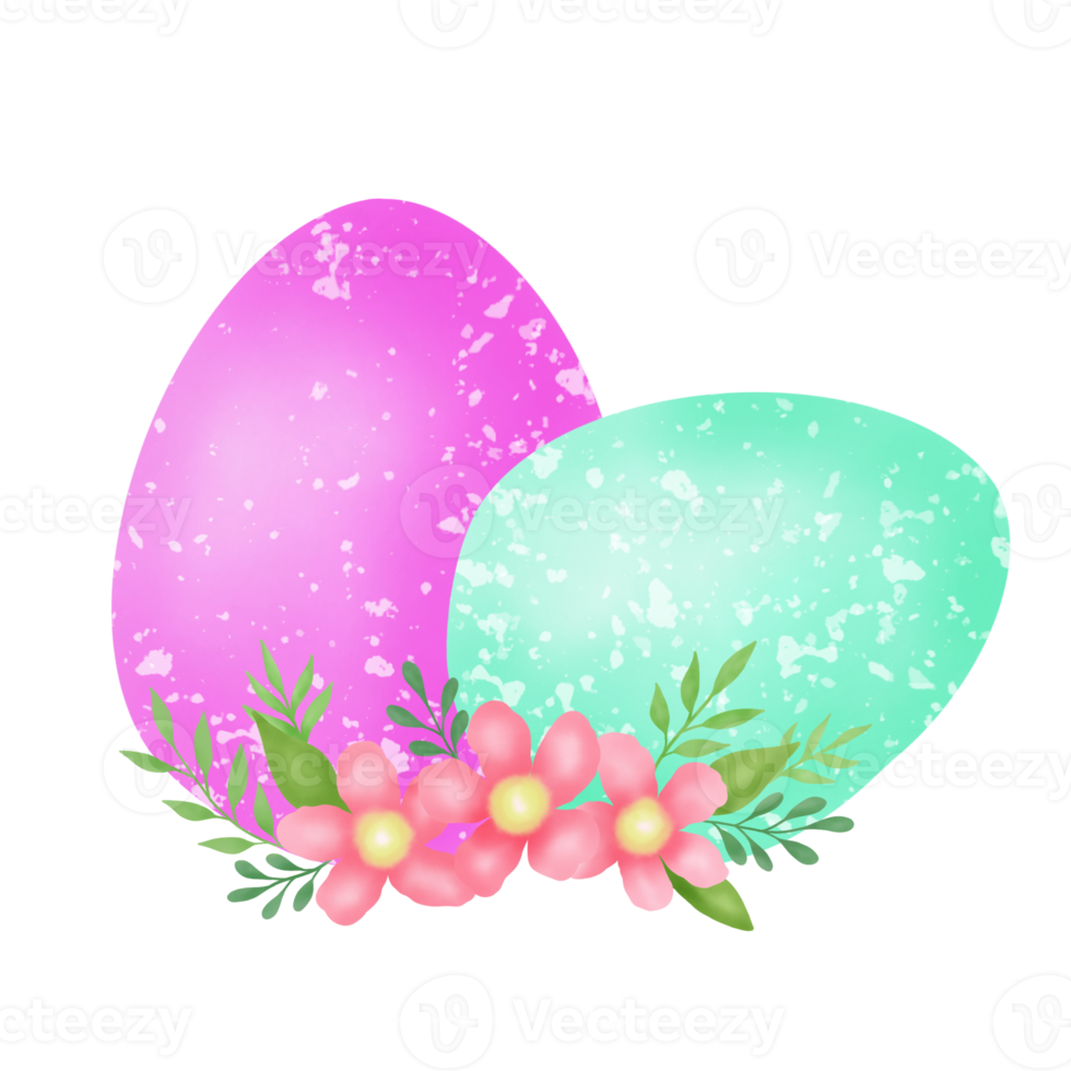 Flower With Easter Eggs png