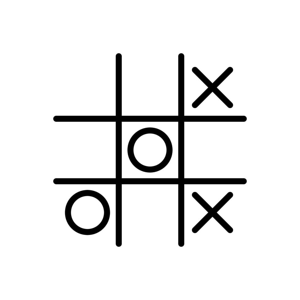 icono del juego de tres en raya en el diseño de estilo de línea aislado en fondo blanco. trazo editable. vector