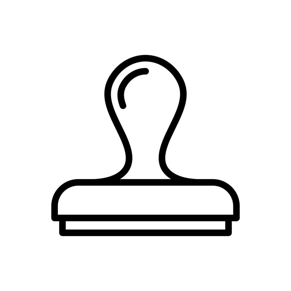 sello de goma, icono de la herramienta de sello de clonación en el diseño de estilo de línea aislado en fondo blanco. trazo editable. vector