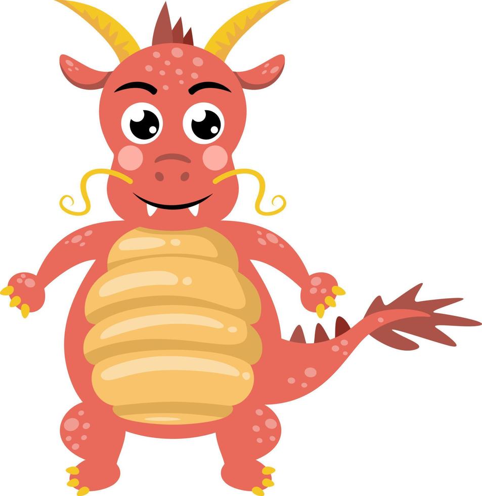 Cute dragon isolated on white vector