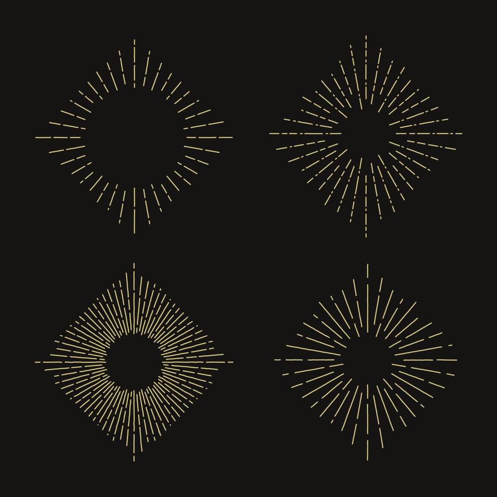 Vintage gold sunbursts vector