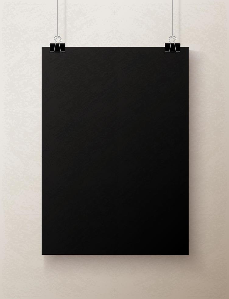 Empty Vertical Sheet of Papper on the Wall Mockup vector