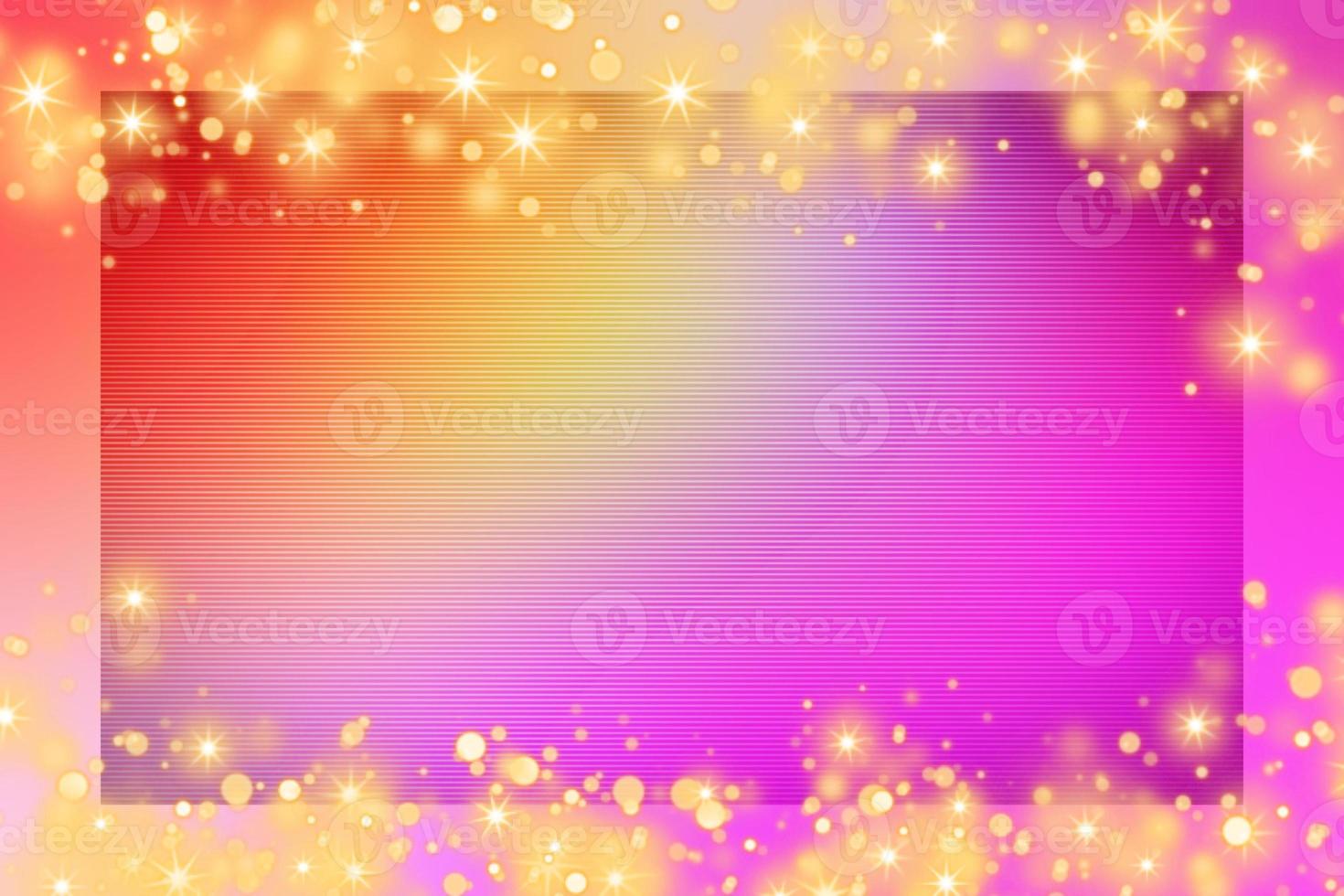 Colorful gradient background with colorful frame and bokeh or orange glitter light decoration. Colorful card design background. Colorful decorative background. photo