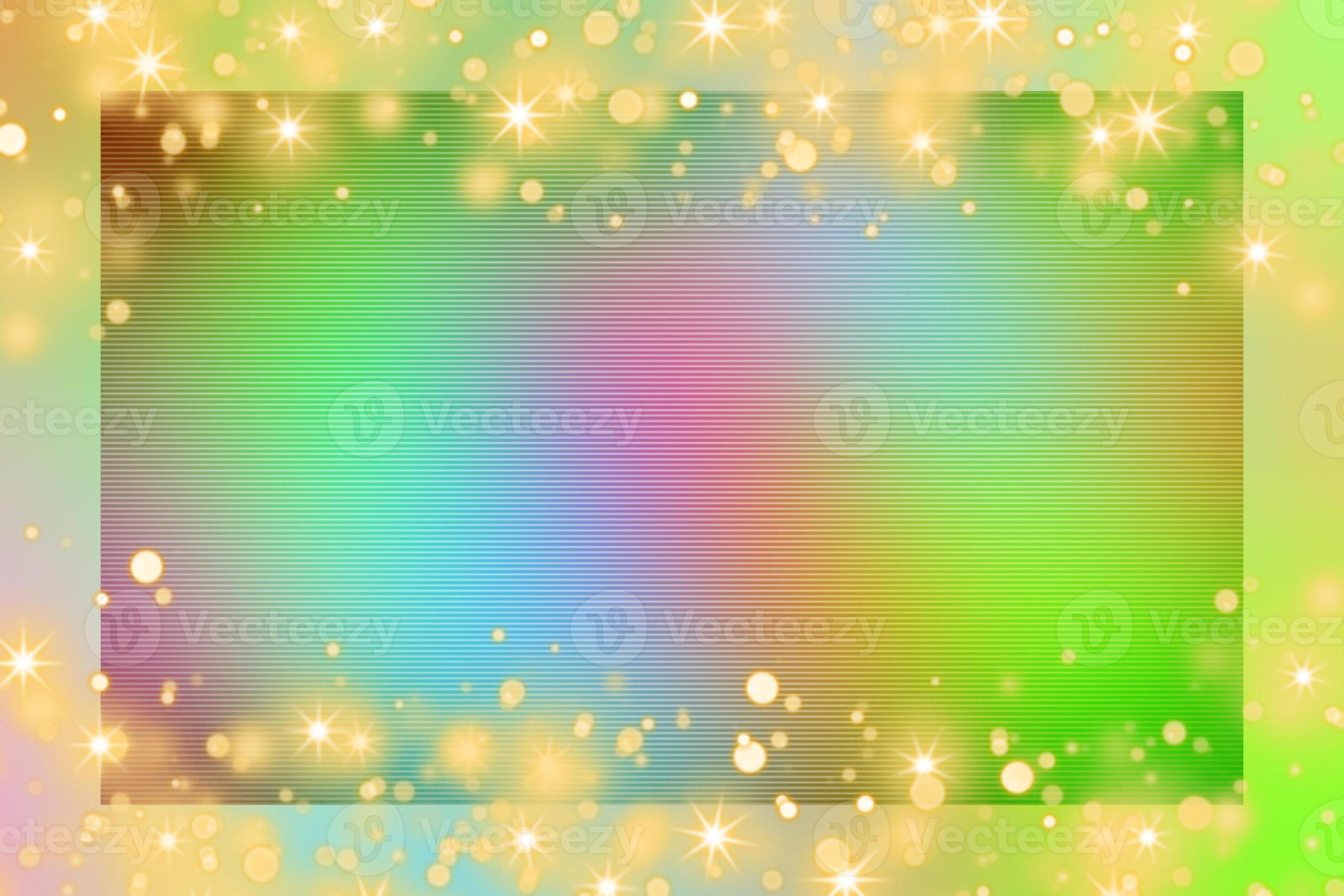 Colorful gradient background with colorful frame and bokeh or orange