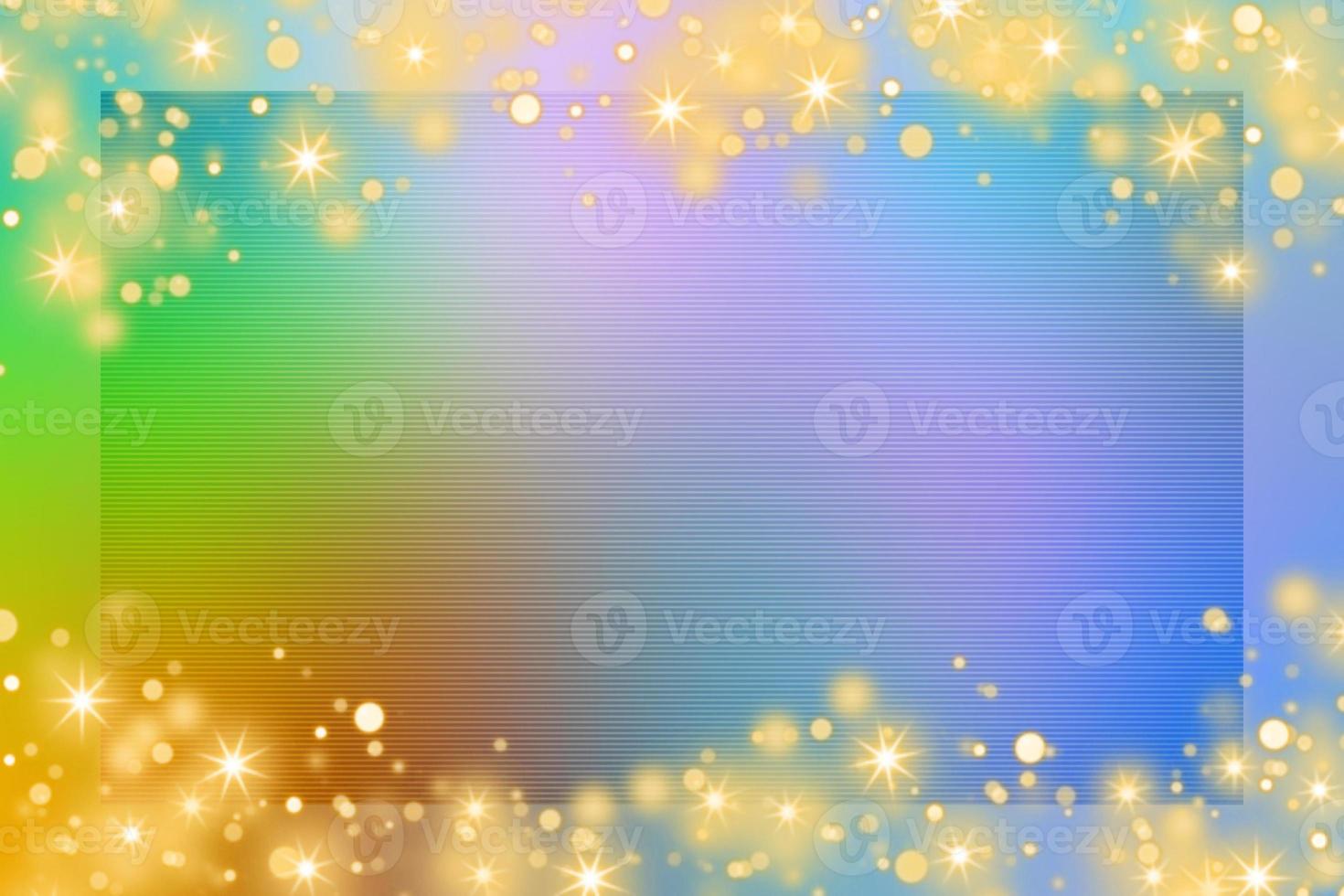 Colorful gradient background with colorful frame and bokeh or orange glitter light decoration. Colorful card design background. Colorful decorative background. photo