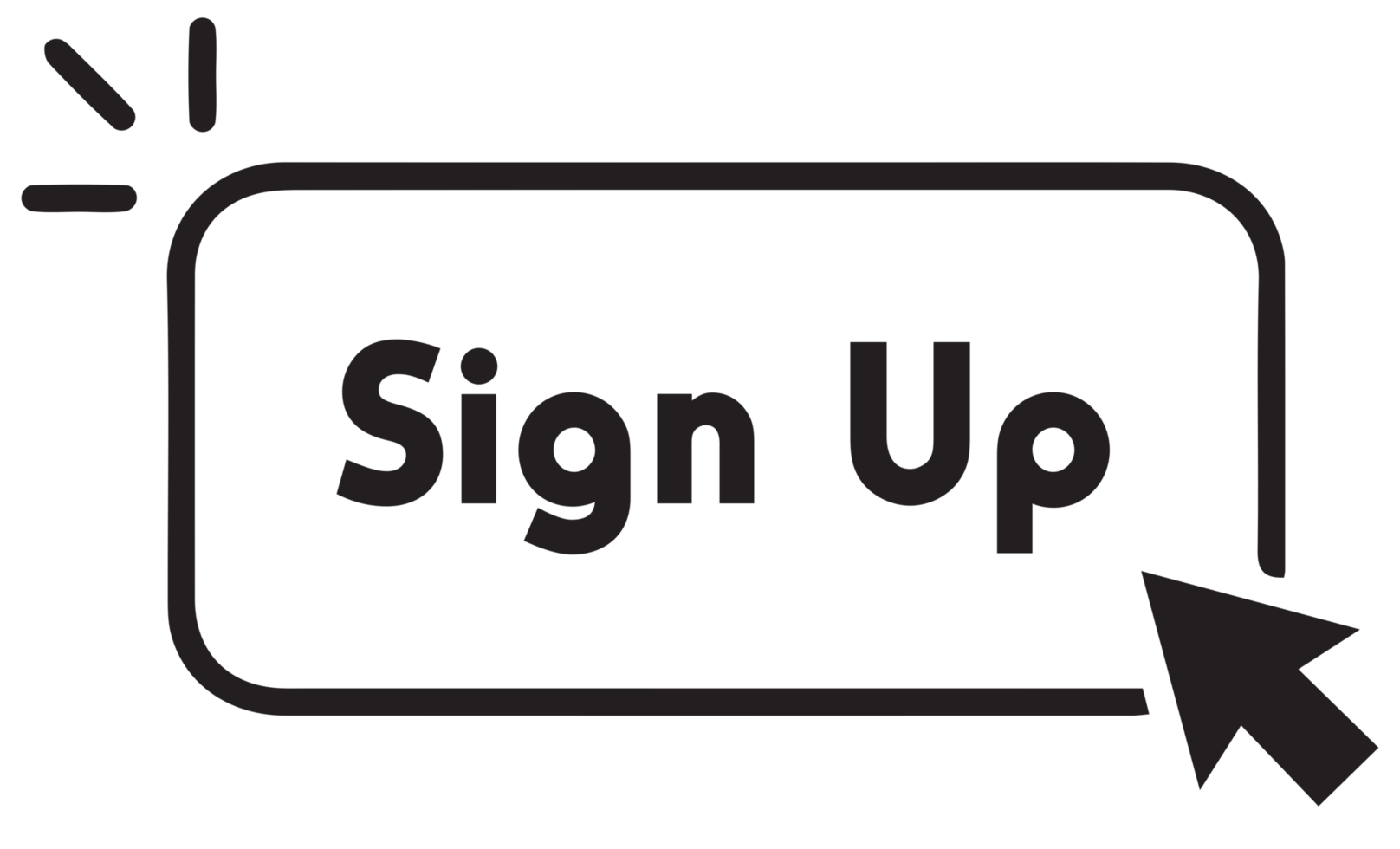 Sign up icon. signup square box on transparent background png