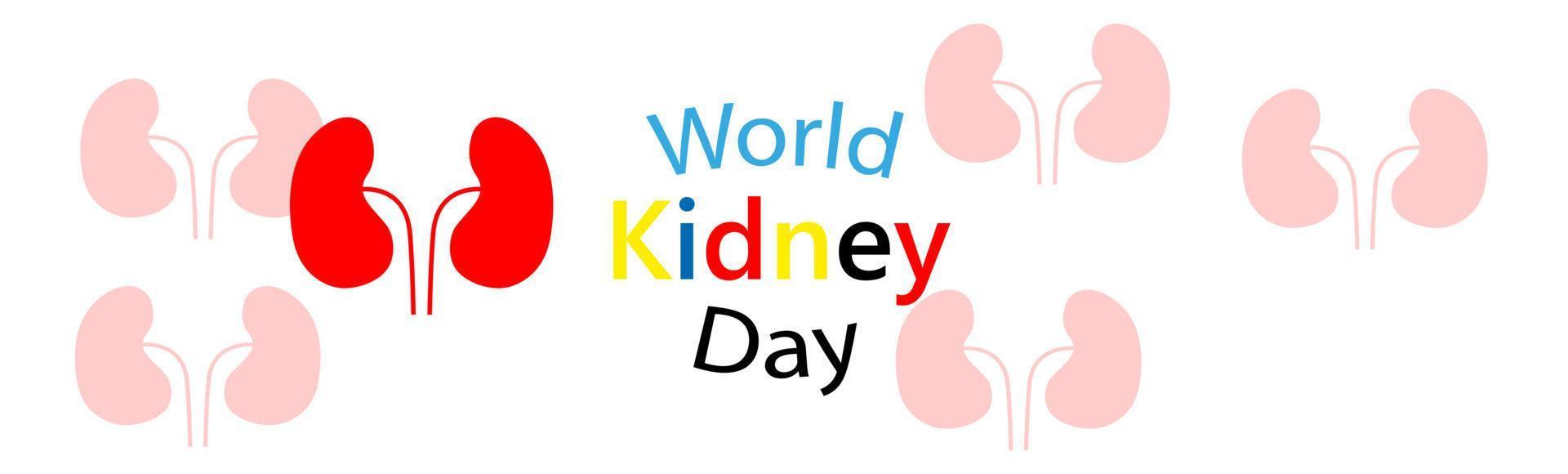 World kidney day vector illustration.world kidney day banner poster background